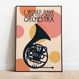 HIMYM TV Show Digital Poster, Blue French Horn, How I Met Your Mother Wall Art Ted and Robin, Digital Download, Printable Wall Art