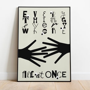 Everything Everywhere All at Once Movie Poster, Minimalist Movie Print, Printable Wall Art Poster