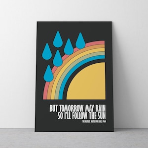 Beatles &#39;Follow The Sun&#39; Lyric Print: Rainbow Poster (Digital Download)
