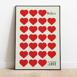 &quot;The Beatles &quot;&quot;All You Brauch ist Liebe&quot;&quot; Kunstdruck: Retro Wandbild (Digitaler Download)&quot;