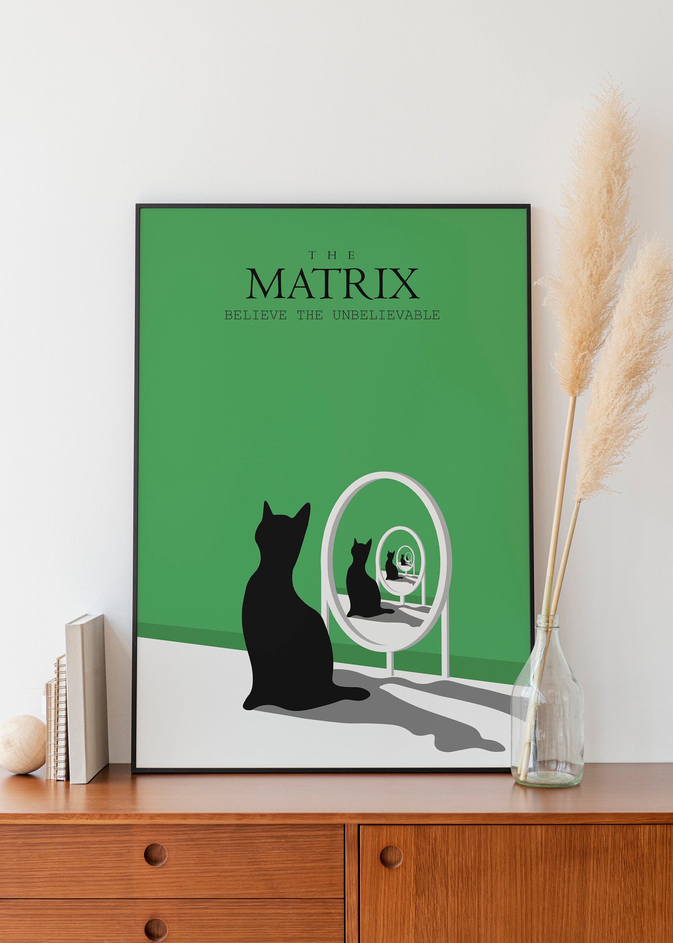 マトリックス映画ポスター：ブラックキャットSFアート（デジタル