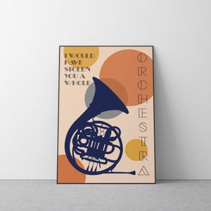 HIMYM TV Show Digital Poster, Blue French Horn, How I Met Your Mother Wall Art Ted and Robin, Digital Download, Printable Wall Art
