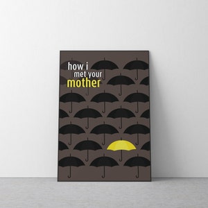 How I Met Your Mother Minimal Poster, Yellow Umbrella Print, Printable Wall Art, Ted Mosby Poster