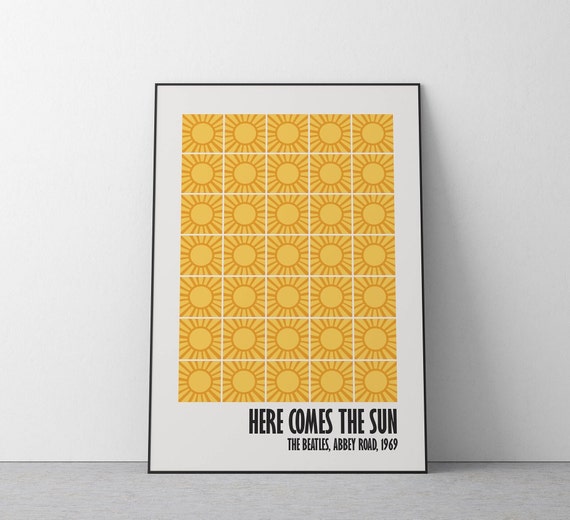 Here Comes the Sun Retro Poster: Boho Home Decor