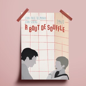 A Bout de Souffle Movie Print, Breathless Poster, Minimalist Movie Poster, Wall Art Print, Home Decor