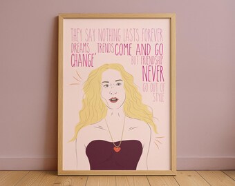 Plakat z filmu Seks w wielkim mieście, cytat Carrie Bradshaw, ilustracja, wydruk ścienny z filmu „Seks w wielkim mieście”