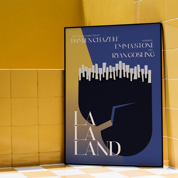 Cartel de La La Land, cartel de película minimalista, impresión de La La Land, arte de pared imprimible, impresión de película digital