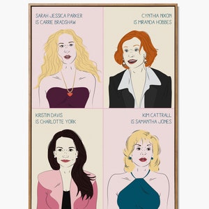 And Just Like That Tv Series Print, Sex and the City Poster, Portrait Illustration, Wall Art Print, Digital Download, Home Decor Design