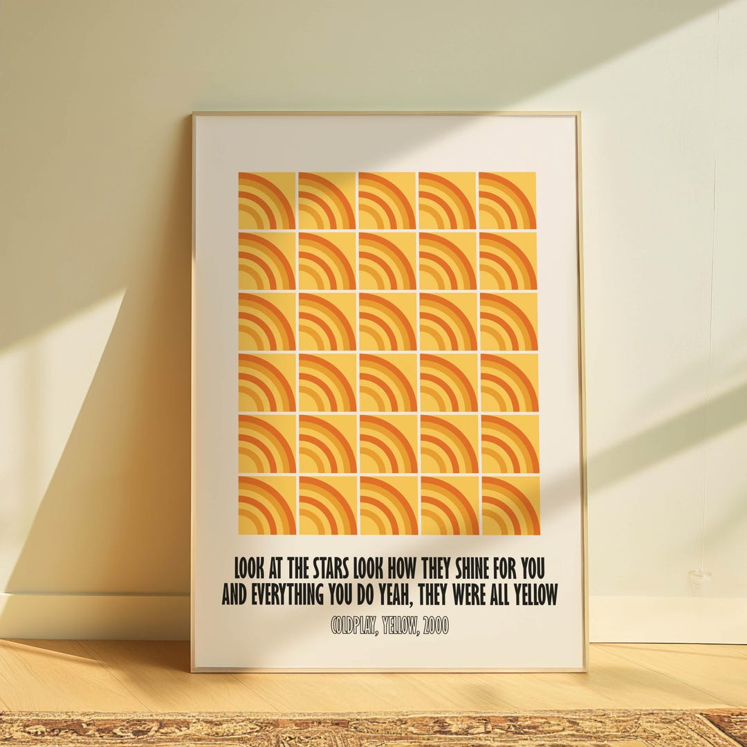 Yellow-themed artwork inspired by the meaning of song yellow by Coldplay in the year 2000