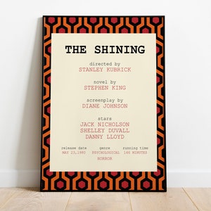 Pôster minimalista do filme O Iluminado, filme cult de Stanley Kubrick, arte de parede vintage clássica dos anos 80, impressão digital