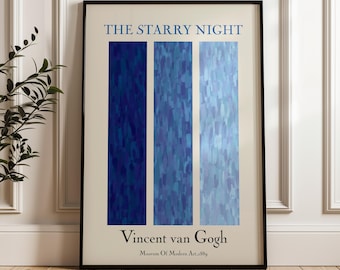 Van Gogh Starry Night Inspired Art Print: Impressionist Home Decor (PDF Download A5-A1)