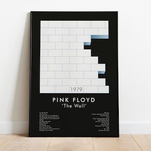 Póster de Pink Floyd The Wall, Impresión minimalista de The Wall, Póster musical para decoración del hogar, Arte mural imprimible, Música rock de los 70, Álbum de Pink Floyd