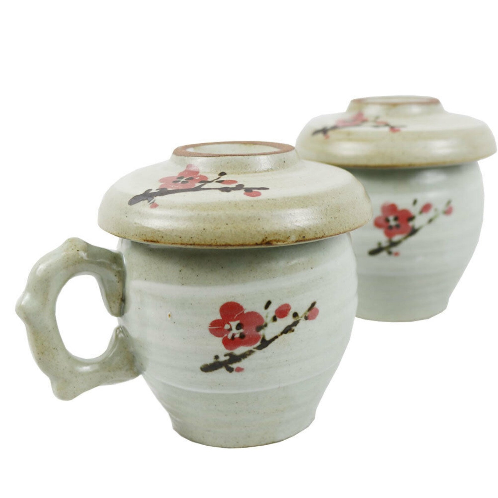 2x Handmade Ceramic Tea Brewing Cup with Infuser and Lid for Etsy