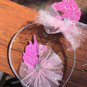 Girls Glitter Sparkly Unicorn Headband, Girls Glitter Unicorn Hair Clip, Sparkle Hard Headband for Girls, Girls Accessories, Birthday Gifts