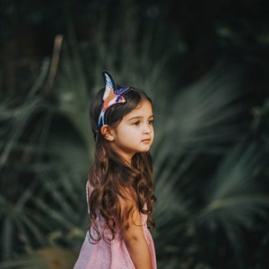Girls Embroidered Flying Hummingbird Headband, Chenille Emoji Eyes Headband, Embroidered Popcorn Headband, Hard Headband for Girls