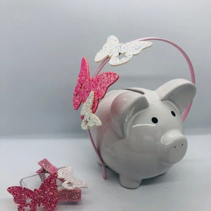 Girls Glitter Butterflies Headband, Glitter Butterflies Hair Clips, Sparkle Hard Headband for Girls, Birthday Gifts, Girls Accessories