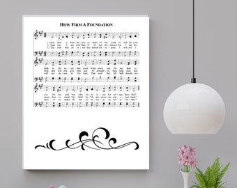 How Firm A Foundation Printable Hymnal Wall Art | Printable Sheet Music Wall Decor | How Firm A Foundation Printable Wall Decor |