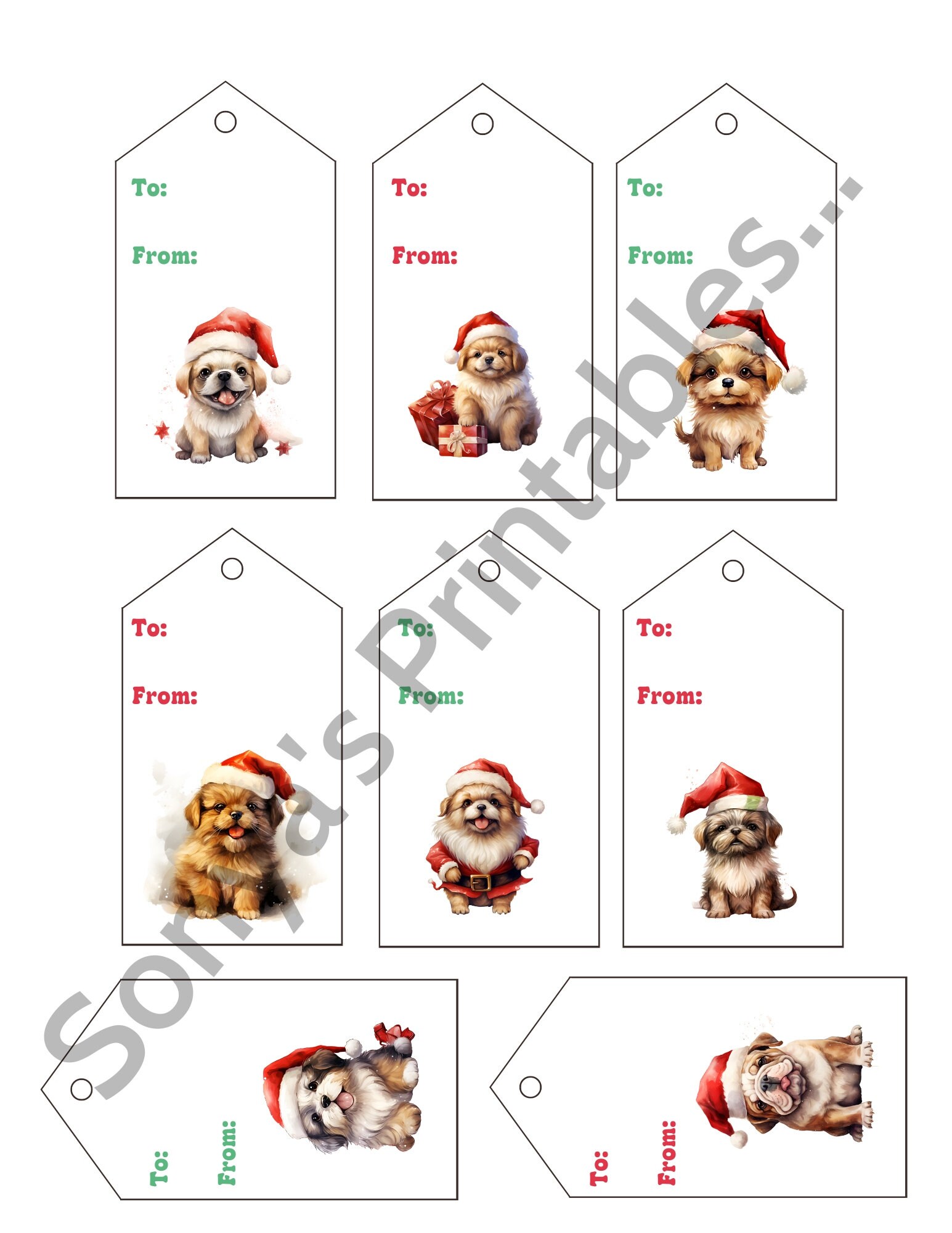 Printable Funny Animal Christmas Gift Tags Christmas Funny Animal Hang ...