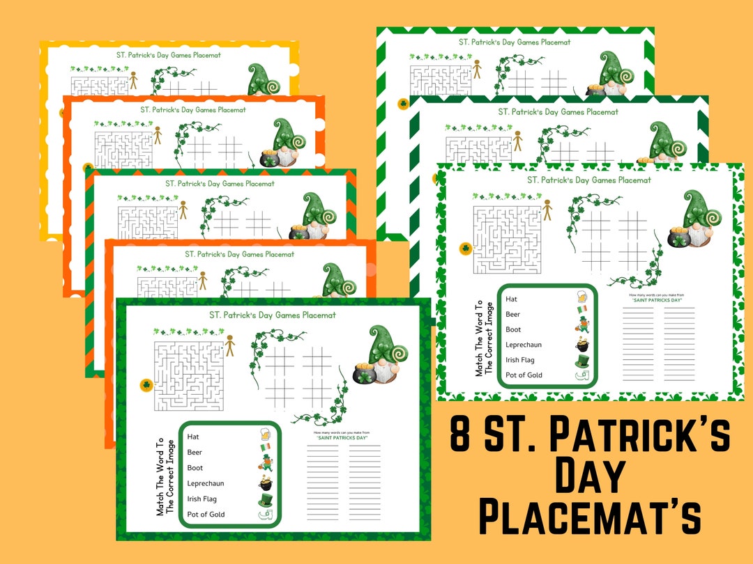 ST Patricks Day Placemat | Printable St Patricks Day Placemat | St ...
