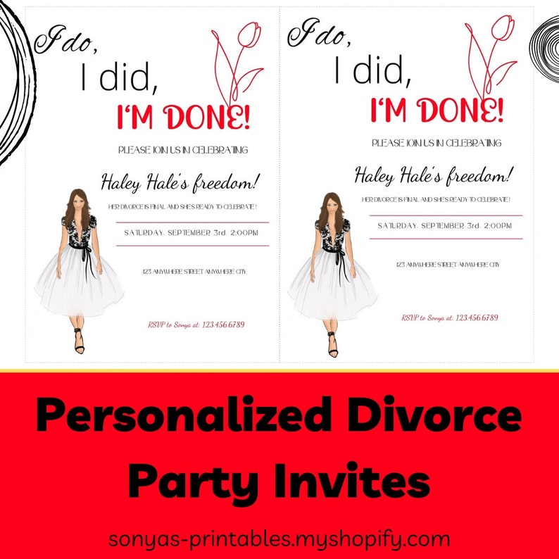 Personalized Divorce Party Invitations | Printable Divorce Celebration ...
