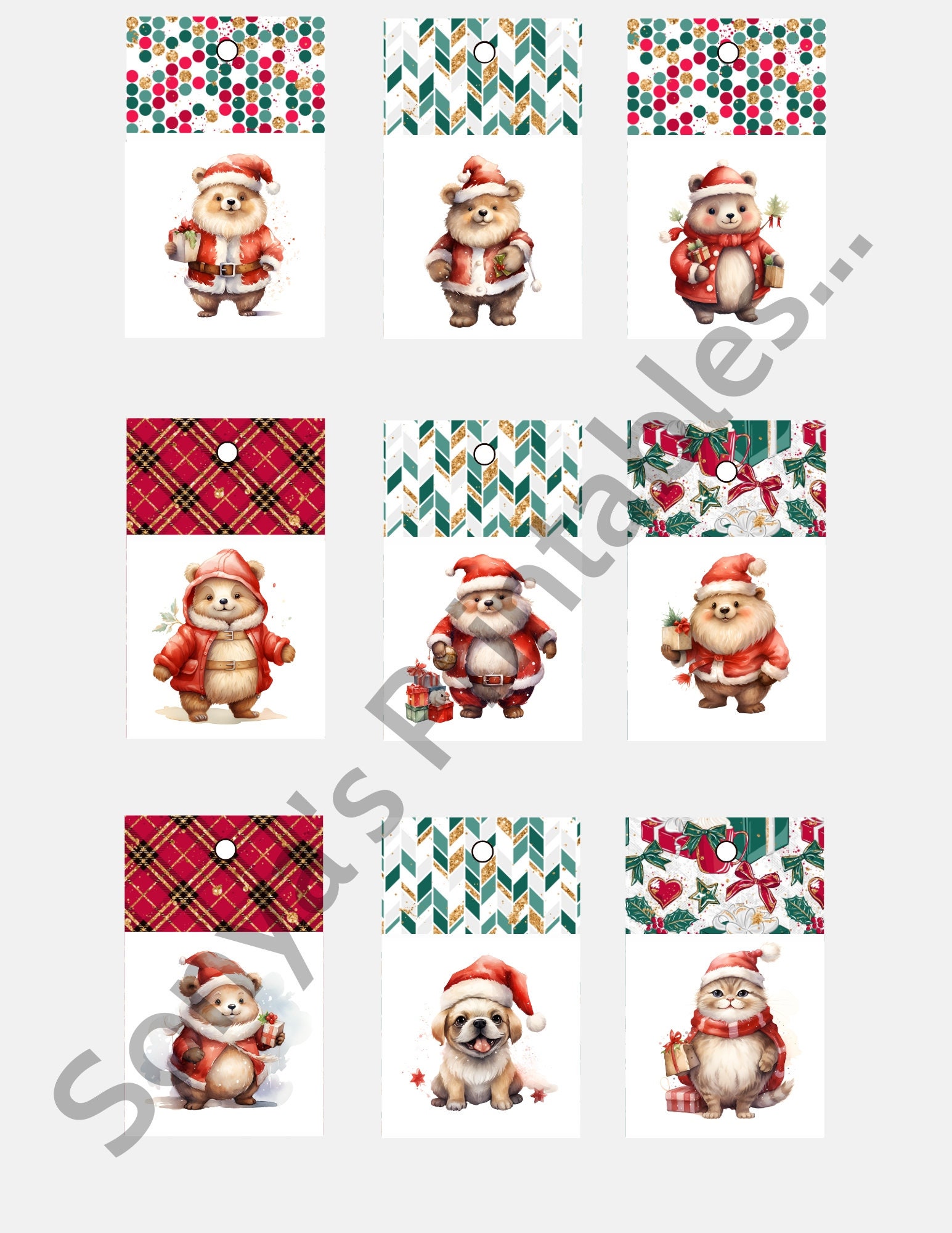 Printable Funny Animal Christmas Gift Tags Christmas Funny Animal Hang ...
