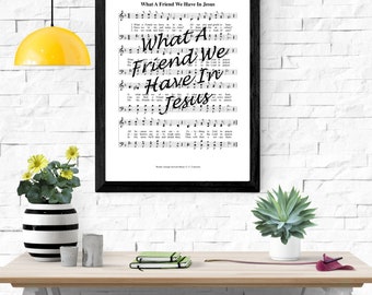 What A Friend We Have In Jesus Hymnal Wall Art | Christian Wall Decor | Sheet Music Wall Art
