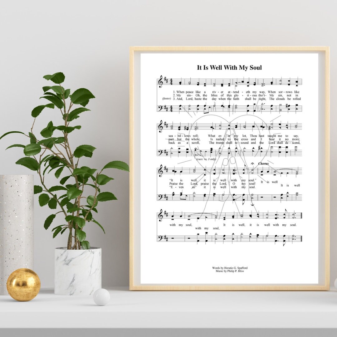 It is Well Hymnal Printable Wall Art | It is Well Sheet Music Wall ...
