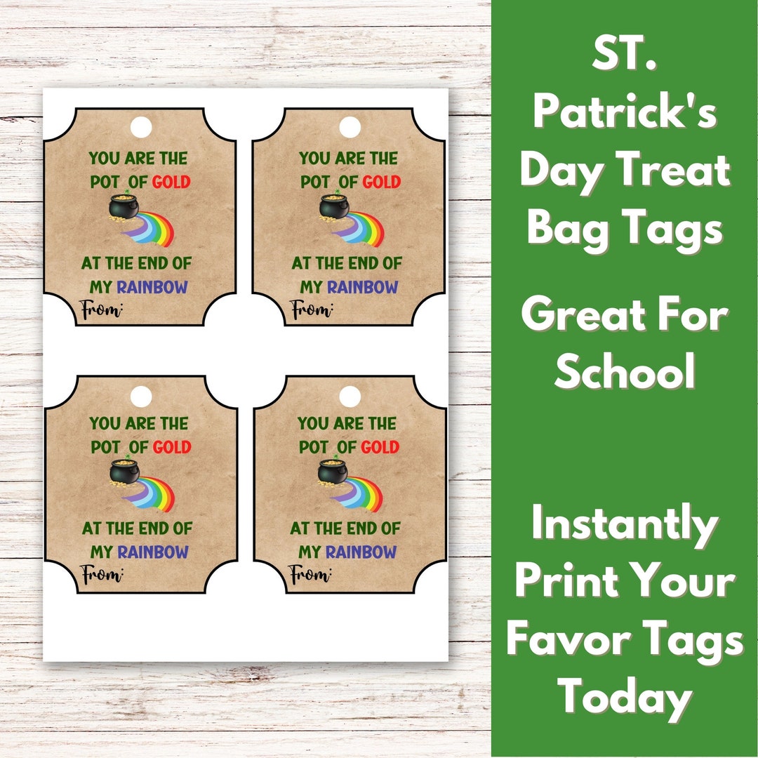 ST. Patrick's Day Goodie Bag Tags | You Are the Pot of Gold Treat Bag ...