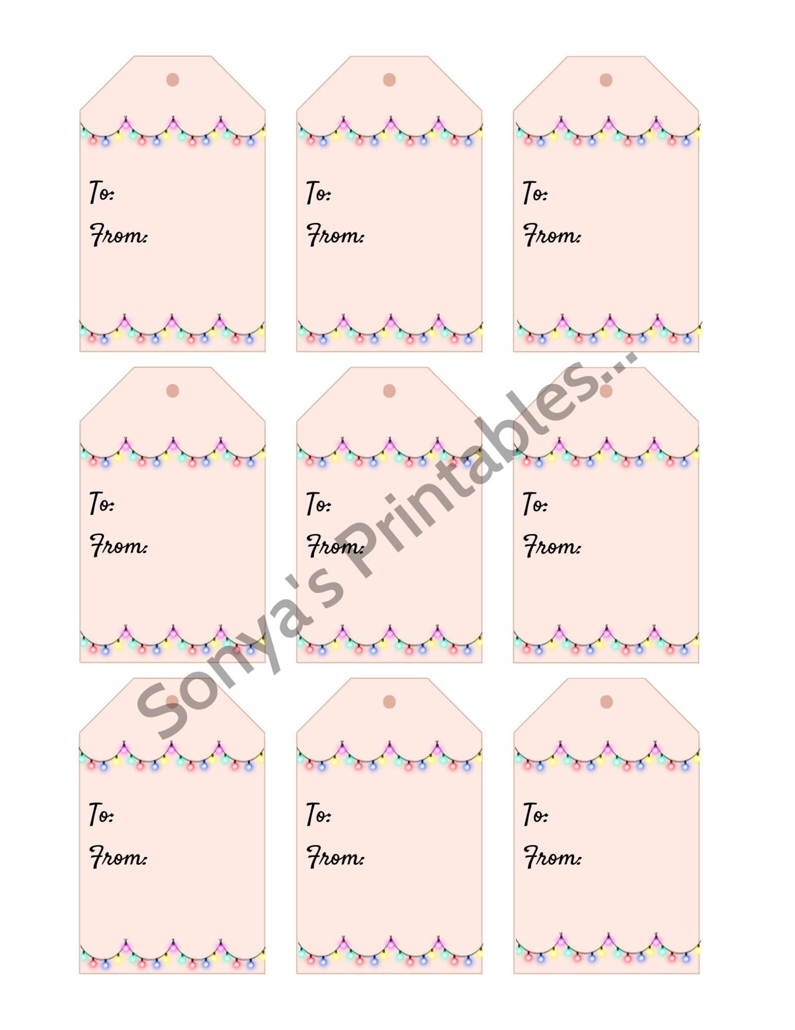 Printable Christmas Lights Hang Tags Printable Holiday Lights Gift Tags ...