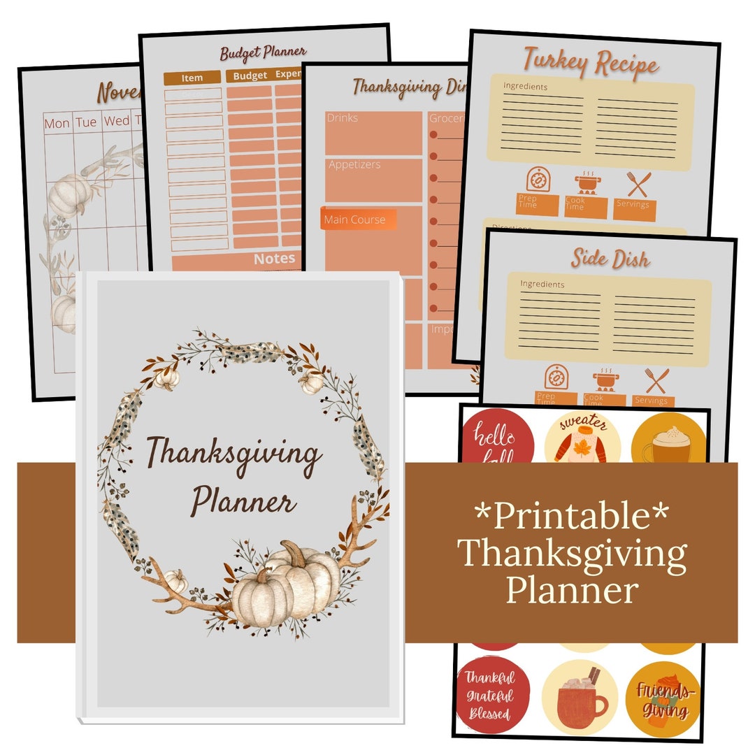 Thanksgiving Planner Printable Thanksgiving Dinner Planner Thanksgiving ...