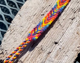 Rainbow Fishbone friendship bracelet