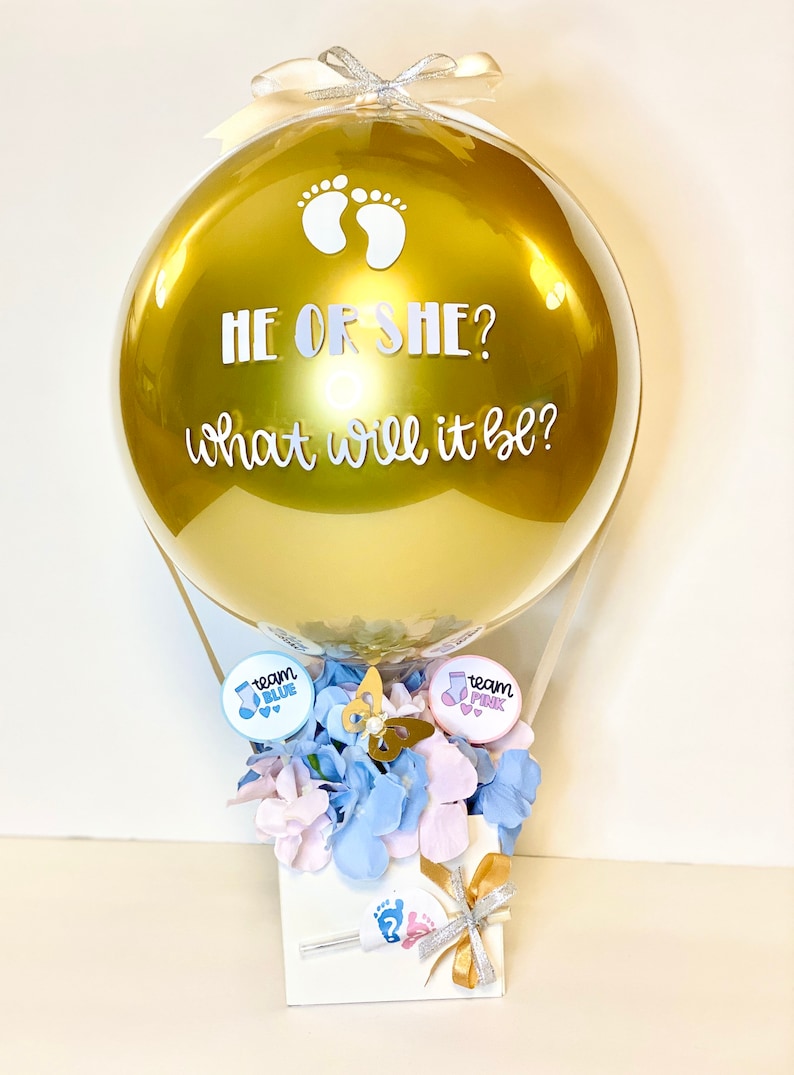 Gender Reveal Balloon Finished Product Gender Reveal Balloon Etsy