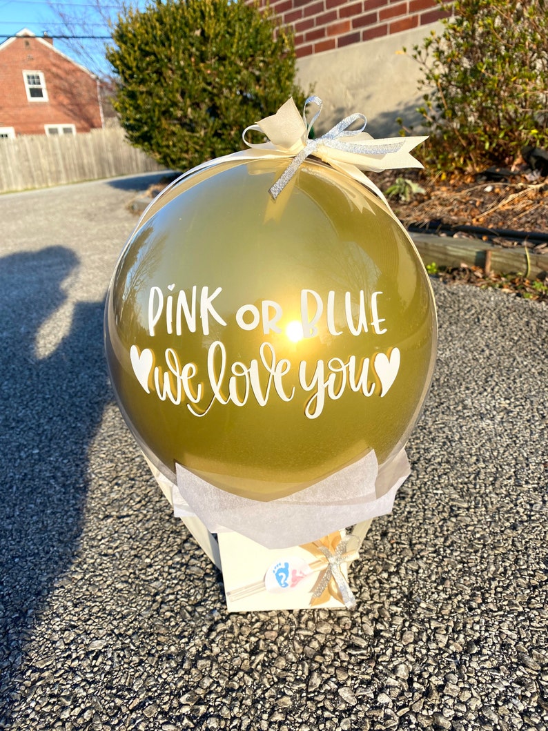 Gender Reveal Balloon Finished Product Gender Reveal Balloon Etsy