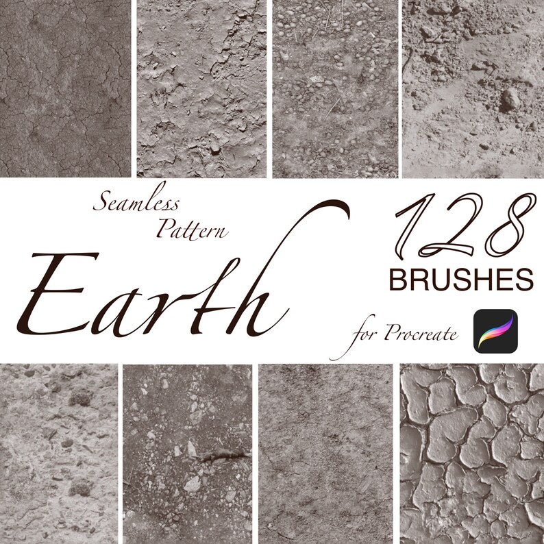 Brushes for Procreate - Earth seamless pattern (128 brushes)