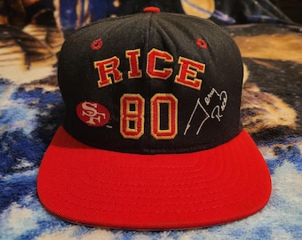 Vintage 90s Jerry Rice San Francisco 49ers Team NFL Licensed AJD Cap Co Made In USA Snapback Hat