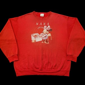 Vintage 90s Licensed Disney Minnie Mouse Nana Makes Everything Sweeter Crewneck Sweatshirt