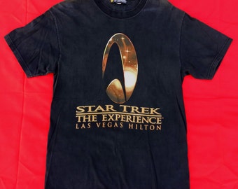 Vintage 1997 Star Trek The Experience Las Vegas Hilton Official Licensed T-Shirt 90s Movies TV Iconic Sci-Fi Kirk Spock Picard Data Size M
