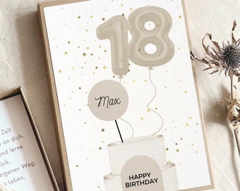 Personalized 18th birthday gift box for small gifts, vouchers or cash gifts for girls coming of age