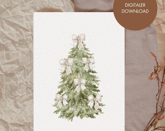 Christmas card for printing as a digital PDF file for immediate download, for all last-minute decision-makers, digital product