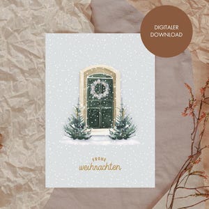 Digitale Weihnachtskarte zum Ausdrucken als PDF.- Datei zum sofortigen Download, für alle Lastminute-Kurz-Entschlossenen, digitales Produkt