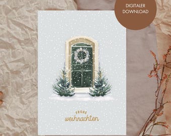 Digital Christmas card for printing as a PDF file for immediate download, for all last-minute deciders, digital product