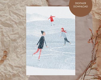 Christmas card for printing as a digital PDF file for immediate download, for all last-minute decision-makers, digital product