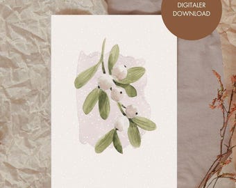 Digital Christmas card for printing as a PDF file for immediate download, for all last-minute deciders, digital product