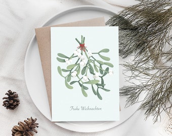 Christmas card folding card with envelope, Christmas card, Christmas card customers and colleagues, Christmas card family, Christmas mail