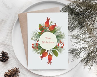 Christmas card folding card with envelope / card for Christmas / Christmas mail / card Christmas family / Christmas cards customers