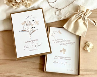 Geschenkschachtel zur Hochzeit personalisiert, Geldgeschenk Hochzeit, personalisiertes Hochzeitsgeschenk, Geschenkbox Geldgeschenk Brautpaar