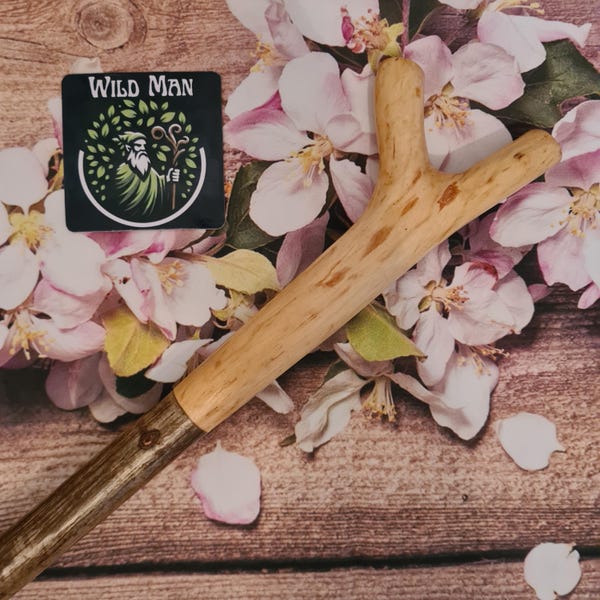 Handmade Hazel Wood Thumb Walking Stick: Rustic Hiking Staff