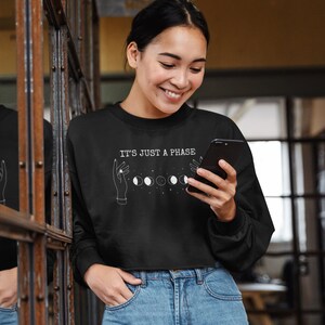 Moon Phase Cropped Sweatshirt, Moon Phases Sweatshirt, Moon Phase, Lunar Phase Sweatshirt, Moon Phase, Lunar Phases, Witchy Sweatshirt