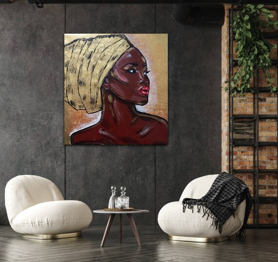 Woman African Painting Original Painting Abstract Woman Etsy