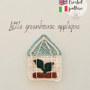 Schema uncinetto serra con piante PDF, Pattern applique serra botanica | Casa bambole | Amigurumi serra